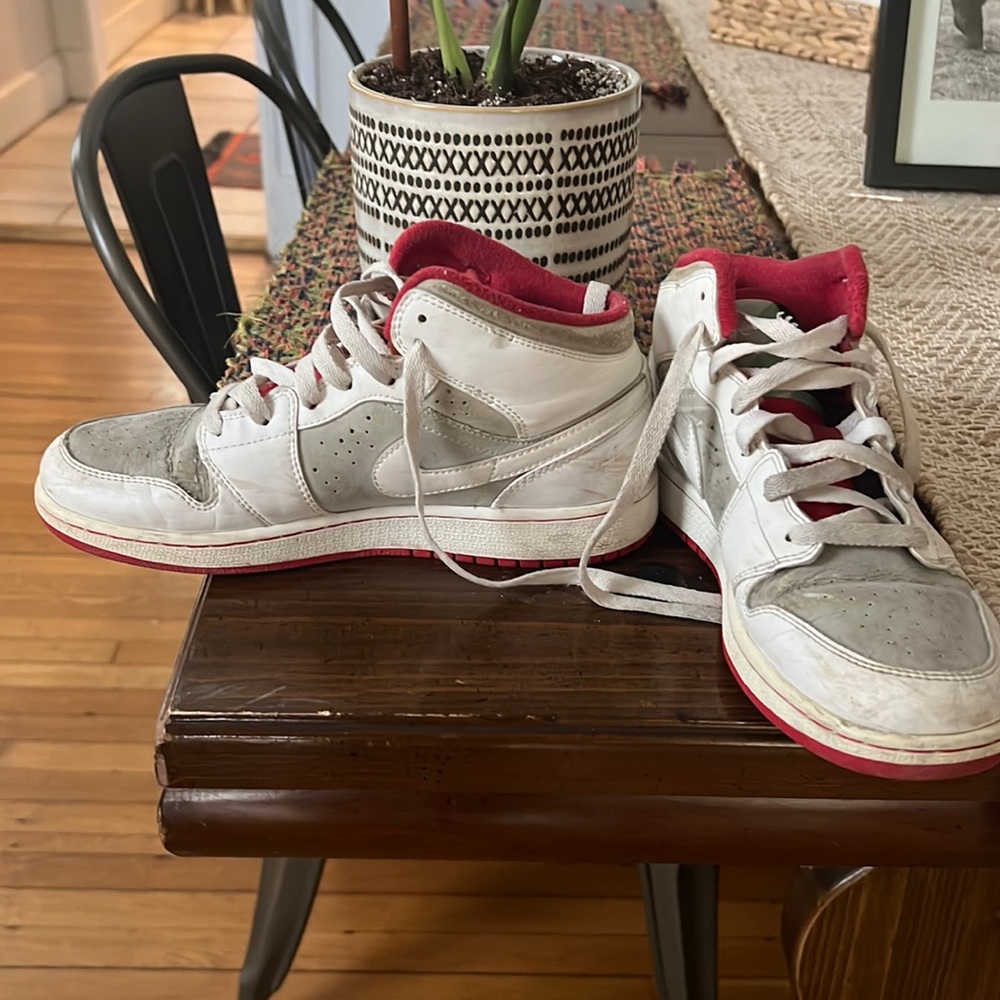 Vintage Nike, Jordan dunks, red, and white